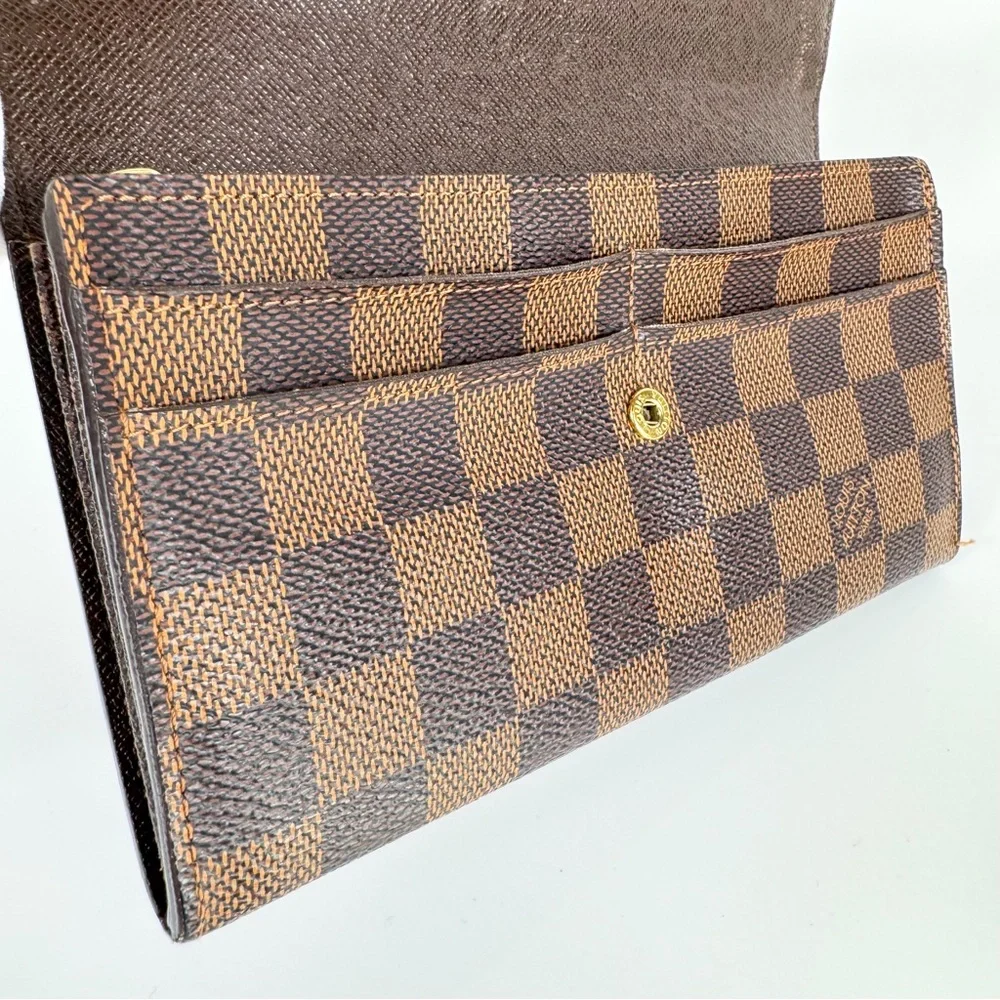 Authentic Louis Vuitton Sarah Wallet Damier Ebene Checkered - Picture 7 of 14
